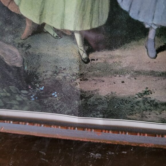 Vintage Framed "Blind Mans Bluff" Currier & Ives Print, Children and Dog Art - Picture 8 of 8